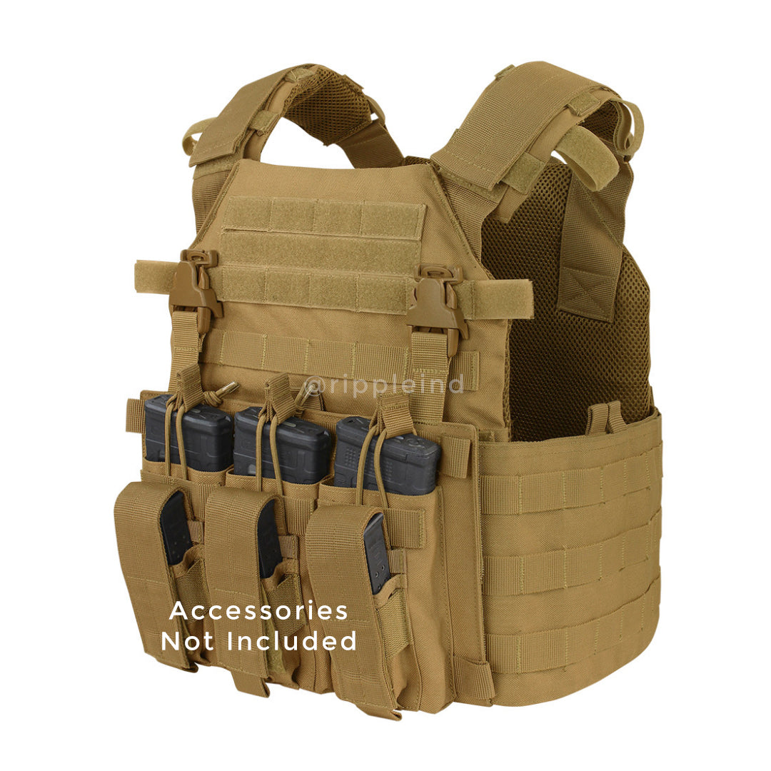 Gilet Tactique Condor Gunner Plate Carrier – Taille Ajustable 30-46 Pouces – Pour Plaques ESAPI M/L